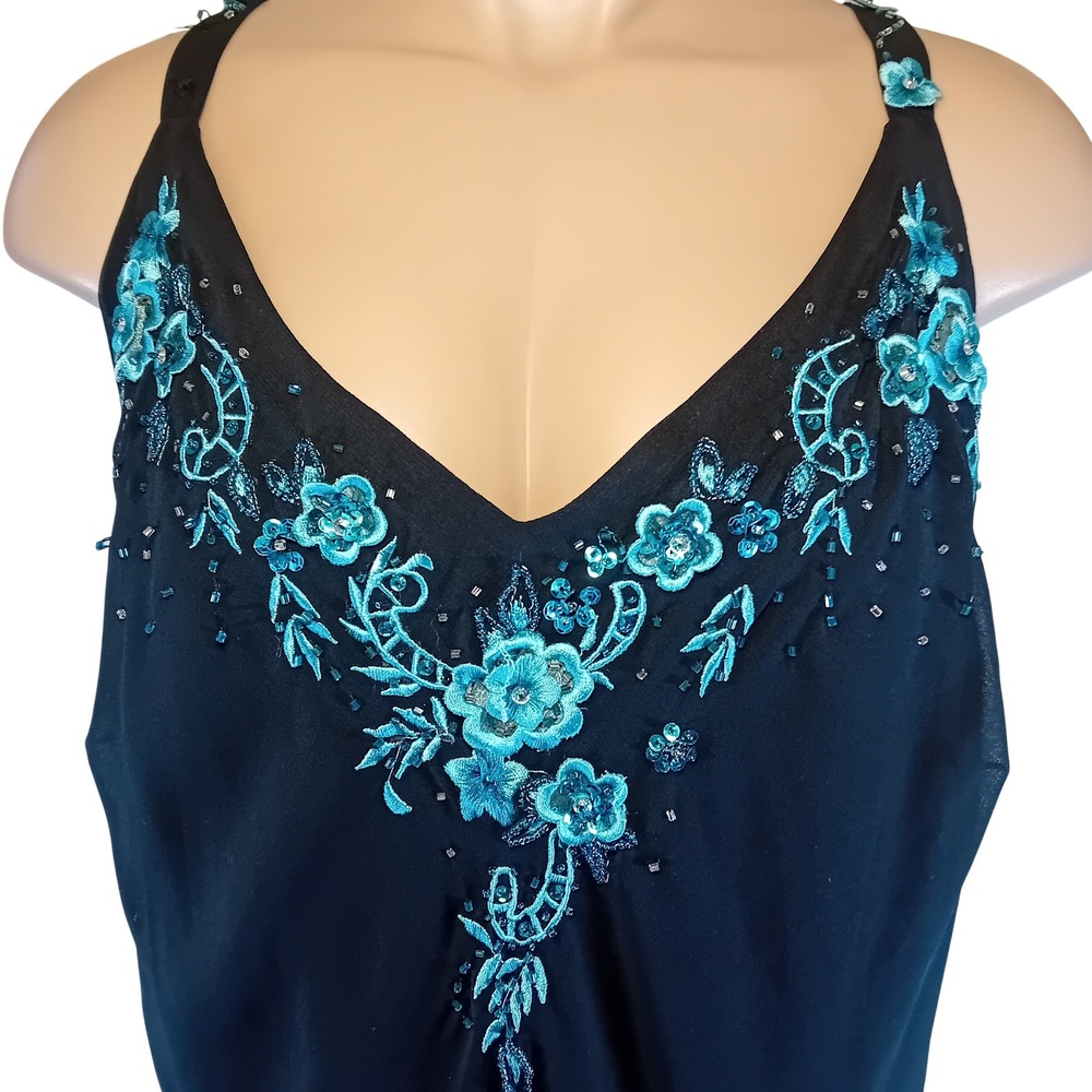 Vintage 90s R&M Richards Plus Size Cocktail Dress Formal Floral Embroidered 22W - Picture 6 of 16
